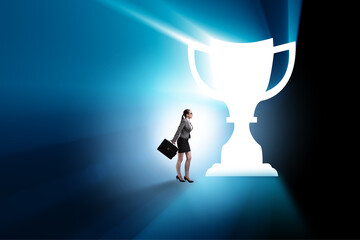 Obraz premium Concept of award with business people