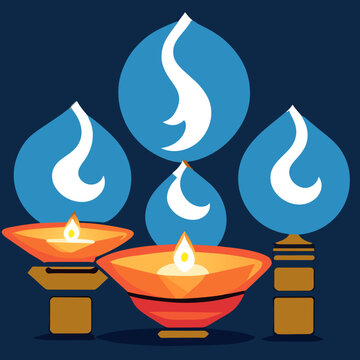 burning candle on vector