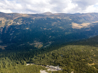 Naklejka premium Aerial view of Fish lakes, Rila mountain, Bulgaria