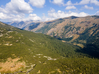 Naklejka premium Aerial view of Fish lakes, Rila mountain, Bulgaria