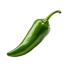fresh green chile pepper isolated on white background, ai generated