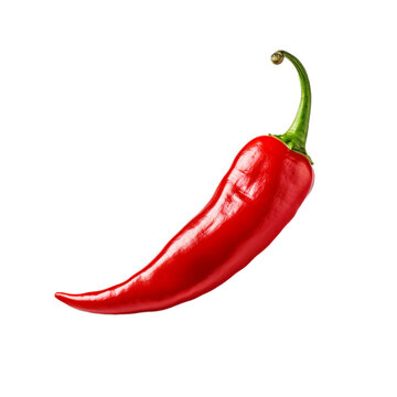 fresh red chile pepper isolated on white background, ai generated