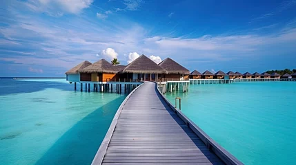 Fotobehang tropical paradise maldives style huts.  © W&S Stock