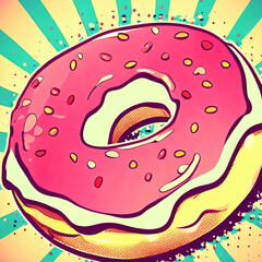 pop art style donut