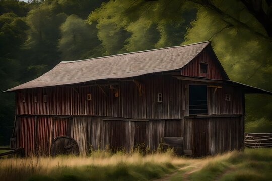 old barn in the woods