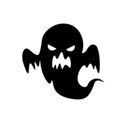 Creepy ghost on white background