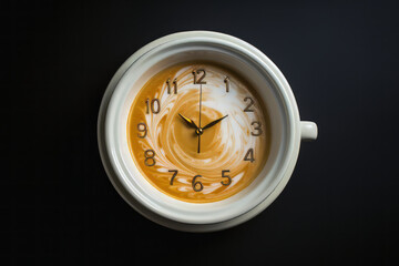 clock face within a single coffee cup