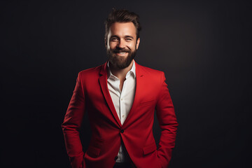 Obraz premium Professional headshot photography - Colourful - Male - Red