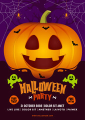 halloween party poster template design 