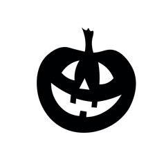 Scary Halloween pumpkin on white background