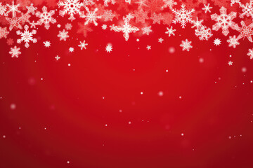 Obraz na płótnie Canvas Red christmas background with snowflakes. Space for text.