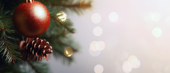 Fototapeta na wymiar christmas background with christmas tree. closeup