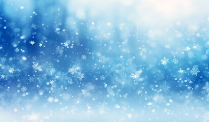 Fototapeta premium christmas background blue and white with snowflakes