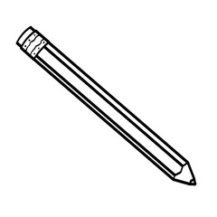 School pencil on white background
