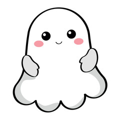 Cute ghost on white background