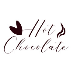 Text HOT CHOCOLATE on white background