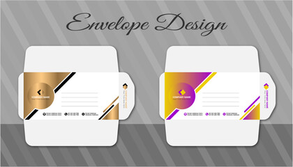 Vector modern creative personal and professional use and company envelope design template With 2 colors
