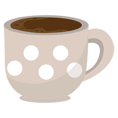 Cup of hot coffee on white background