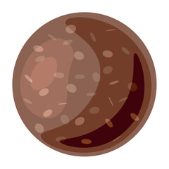 Round pill on white background