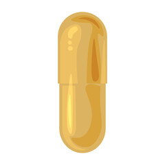 Capsule with medicine on white background