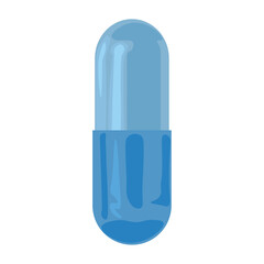 Capsule with medicine on white background