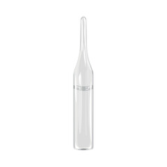 Ampoule with medicine on white background