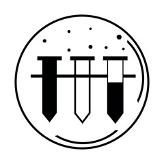 Laboratory test tubes on white background