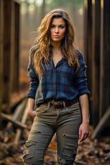 Portrait of a caucasian woman.