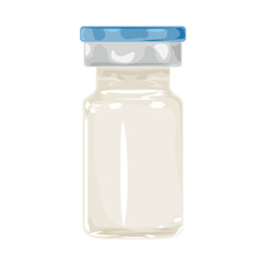 Ampoule with medicine on white background