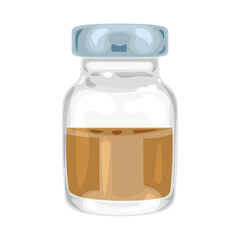 Ampoule with medicine on white background