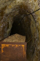 Ore car in a gold mine