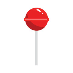 Tasty red lollipop on white background