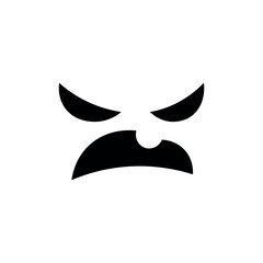 Angry Halloween monster face on white background