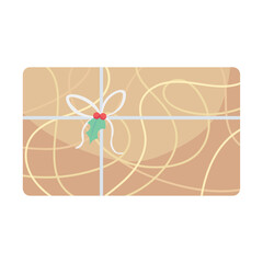 Packed gift box on white background