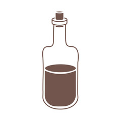 Bottle of wine on white background