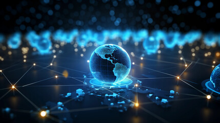 Concept of network. Smart technology. Abstract dot point connect with line, big data connection .