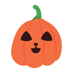 Scary Halloween pumpkin on white background