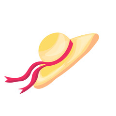 Beach hat on white background