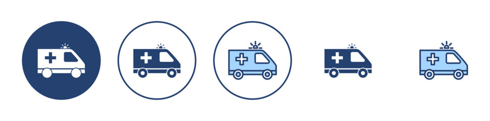 Ambulance icon vector. ambulance truck sign and symbol. ambulance car