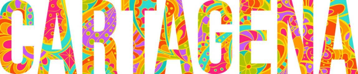 Cartagena сity in Colombia multicolor floral pattern name