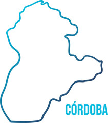 Linear map of Cordoba department Colombia