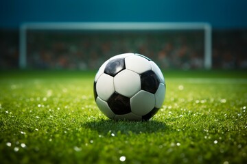 Soccer ball. Football victory concept. Background with selective focus and copy space