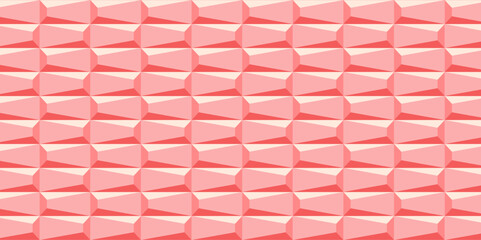 Pink color block 3d background. seamless pattern design for walls