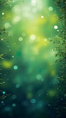 Blurred out jungle forest abstract background with lots of bokeh and a sunrays and room for text