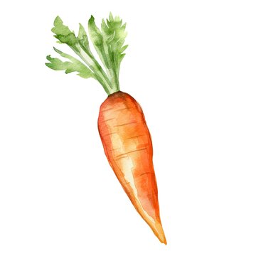 Carrot watercolor isolated on white