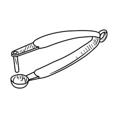 Device for cherry or olive pits removing on white background