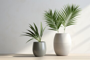two pots with a plant in them