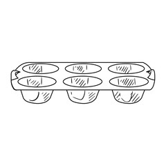 Muffin tray on white background
