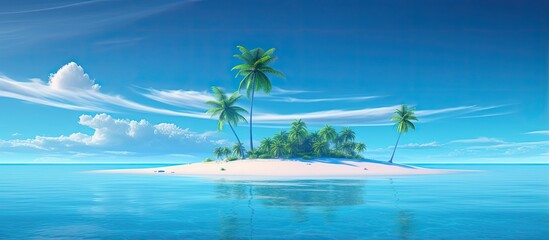 Fototapeta na wymiar Island with a blue paradise With copyspace for text