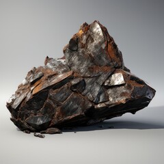 a rock with a black and brown surface